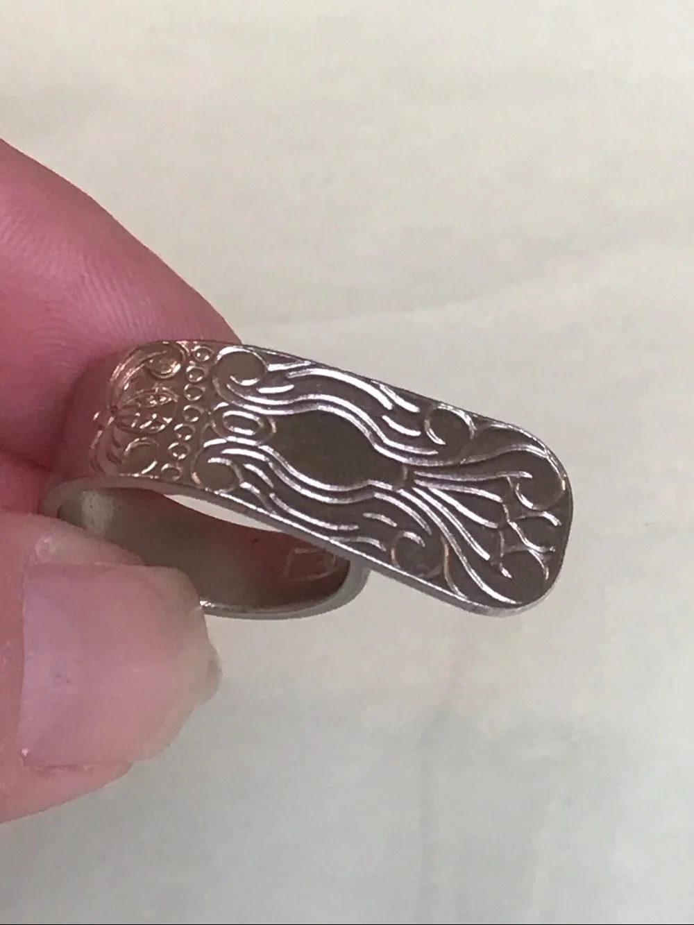 Vintage Silver Spoon Ring, Adjustable